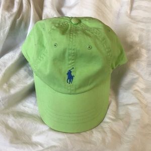 Green and blue polo hat